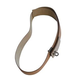 Salvatore Ferragamo Leather Belt Women Beige Logo Luxury